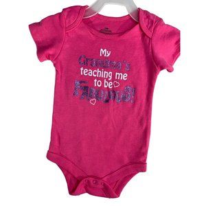 GIrls Baby INfant Size 12 MOnths My Grandmas Teaching me to Be Fabulous Pink 1 P